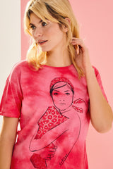 Camiseta fucsia Tie Dye estampado mujer lolitas - lolitasyl.com