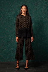 Camiseta negra con estampado sun geometrico LolitasyL - lolitasyl.com