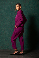 Camiseta orchidea escote polo y bolsillos en raso LolitasyL - lolitasyl.com