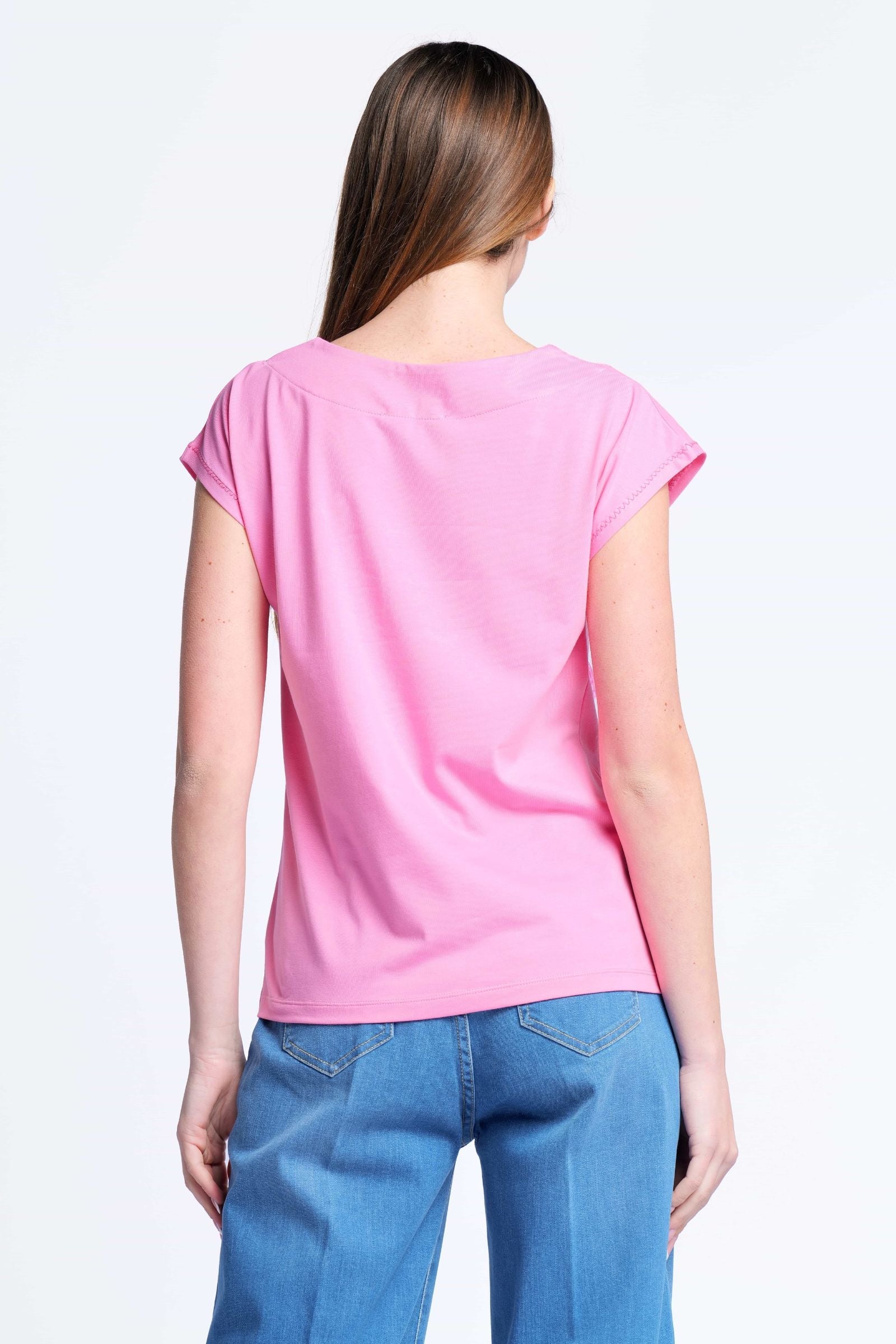 Camiseta rosa bordado love escote cuadrado Lolitas&L - lolitasyl.com
