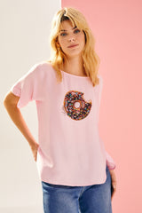 Camiseta rosa littlerose verano estampado dulce Lolitas - lolitasyl.com