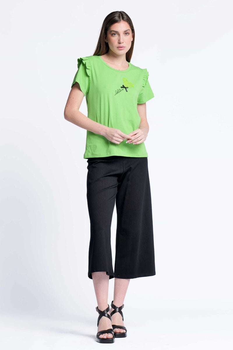 Camiseta verde algodon bordado logo corazon Lolitas&L - lolitasyl.com