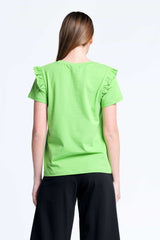 Camiseta verde algodon bordado logo corazon Lolitas&L - lolitasyl.com