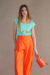 Camiseta verde bordado love escote cuadrado Lolitas&L - lolitasyl.com