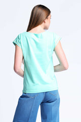 Camiseta verde bordado love escote cuadrado Lolitas&L - lolitasyl.com
