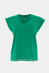 Camiseta verde manzana escote pico troquelado - lolitasyl.com