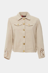 Cazadora vaquera crema calado en mangas - lolitasyl.com