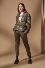 Cazadora verde army acolchada cremallera con cuello alto Lolitas - lolitasyl.com