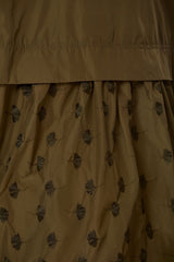 Cazadora verde militar larga cremallera con bordado - lolitasyl.com