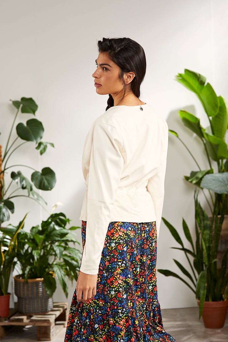 Chaqueta crema combinable con cinturon piel vegana - lolitasyl.com