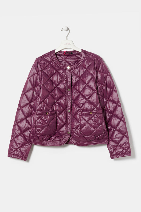 Chaqueta granate corta guateada bolsillos LolitasyL - lolitasyl.com