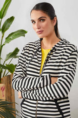 Chaqueta rayas blanco y negro cremallera