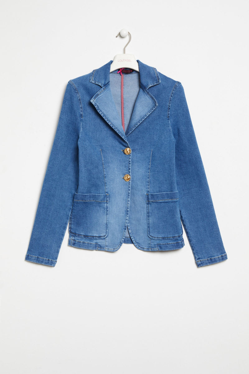 Chaqueta vaquera azul lavado botones dorados LolitasyL - lolitasyl.com