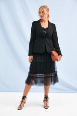 Falda negra larga en tul con plisados LolitasyL - lolitasyl.com