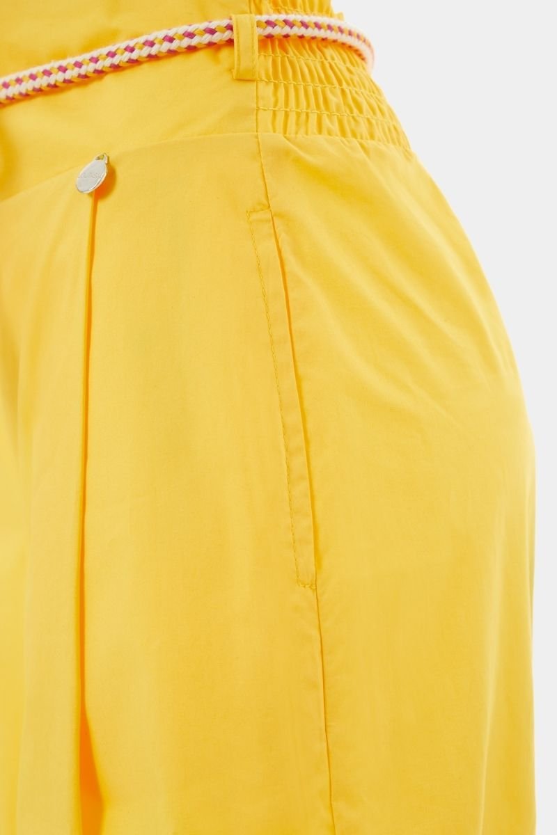 Pantalón amarillo pierna ancha pinzas con cinturón - lolitasyl.com