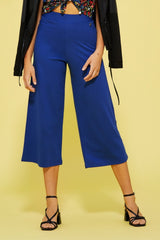 Pantalón azul royal con pierna ancha al tobillo Lolitas&L - lolitasyl.com