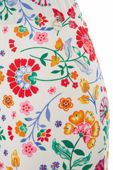 Pantalón básico estampado flores ancho - lolitasyl.com
