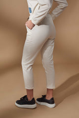 Pantalon blanco algodon con bolsillos y goma Lolitas - lolitasyl.com