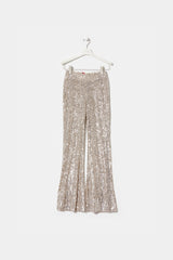 Pantalon crema lentejuelas acampanado LolitasyL - lolitasyl.com