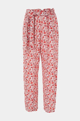 Pantalón estampado flores rojas con lazada - lolitasyl.com