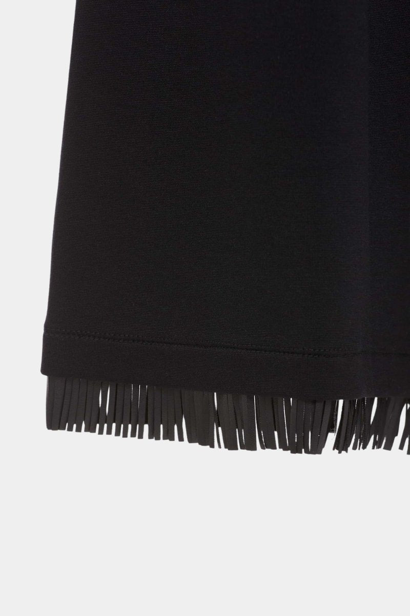 Pantalón negro ancho con flecos - lolitasyl.com