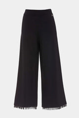 Pantalón negro ancho con flecos - lolitasyl.com
