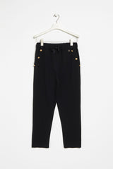 Pantalon negro de algodon con botones dorados Lolitas&L - lolitasyl.com