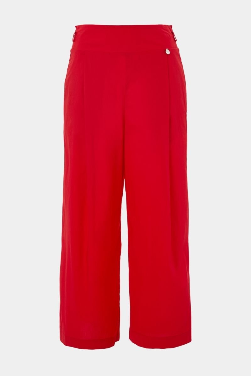Pantalón rojo ancho pinzas con cinturón - lolitasyl.com