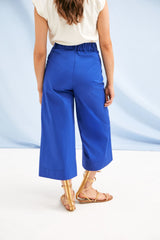 Pantalon turquesa pierna ancha de talle alto LolitasyL - lolitasyl.com