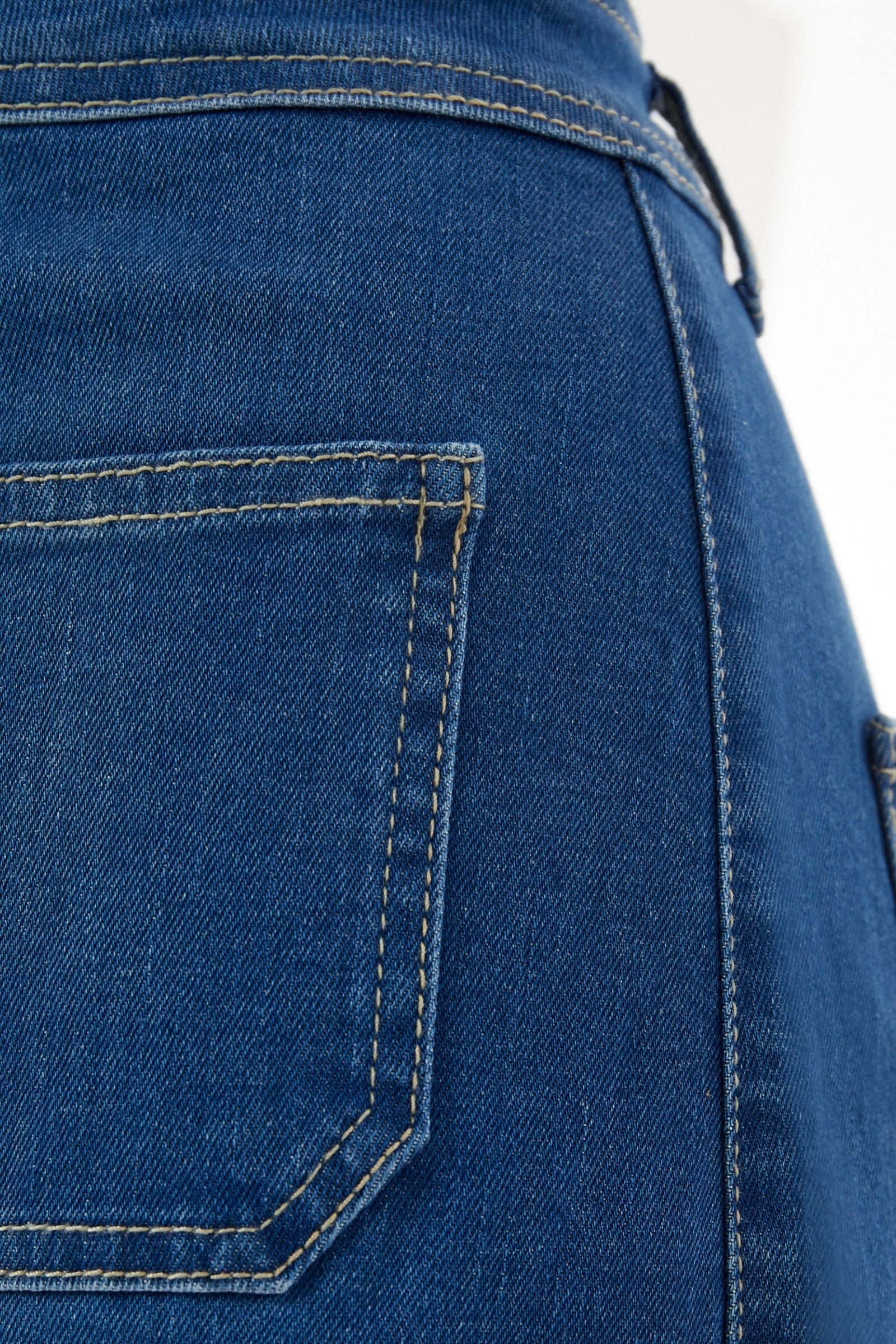 Pantalon vaquero azul bolsillos delantero campana - lolitasyl.com