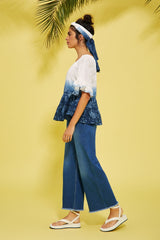 Pantalon vaquero azul bolsillos delantero campana - lolitasyl.com