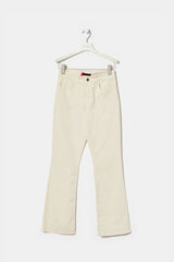 Pantalon vaquero crema con cinco bolsillos acampanado LolitasyL - lolitasyl.com