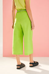 Pantalón verde ácido ancho pinzas con cinturón Lolitas - lolitasyl.com