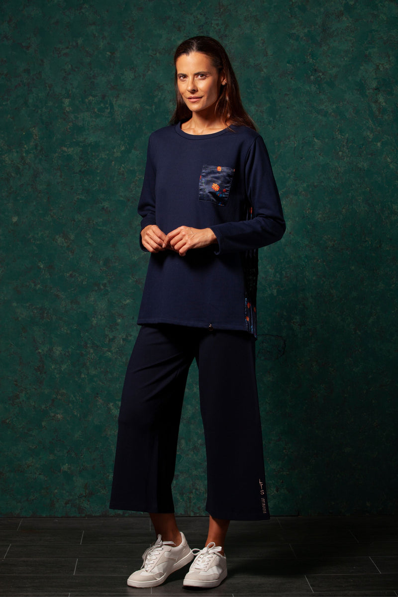 Sudadera azul bolsillo y espalda estampado fantasia LolitasyL - lolitasyl.com