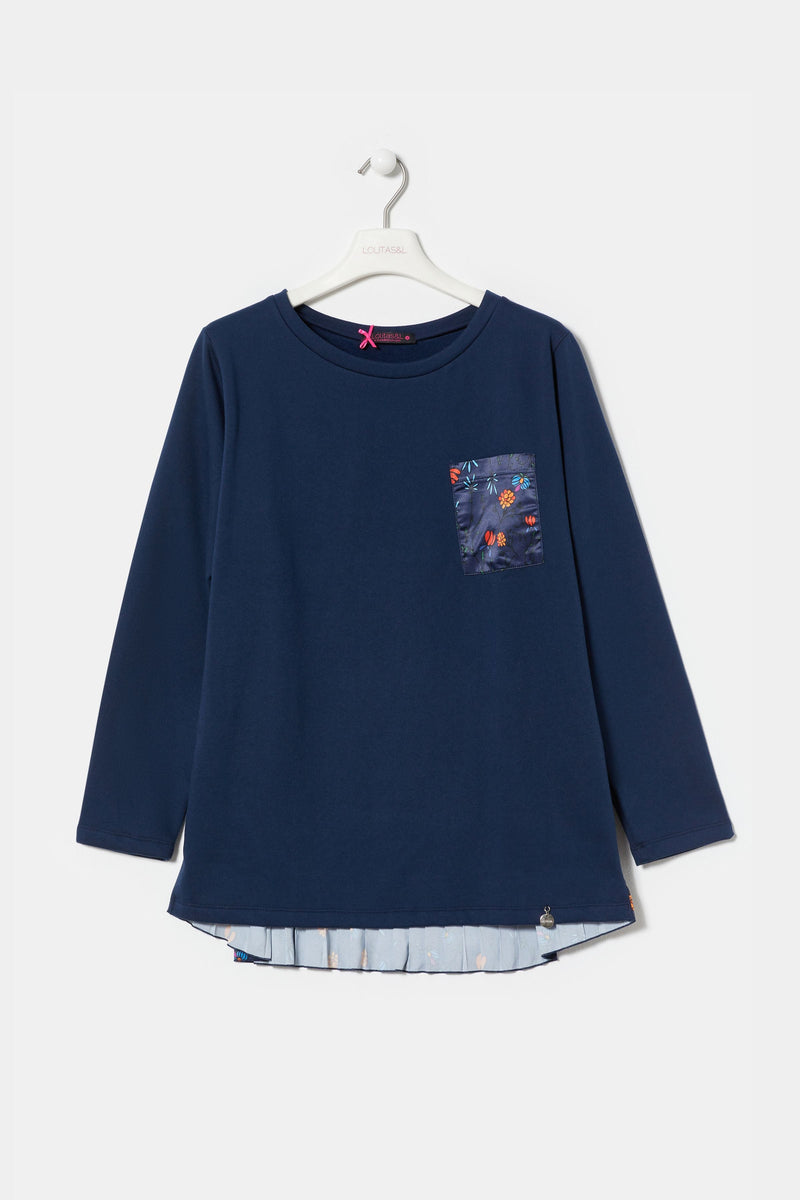 Sudadera azul bolsillo y espalda estampado fantasia LolitasyL - lolitasyl.com