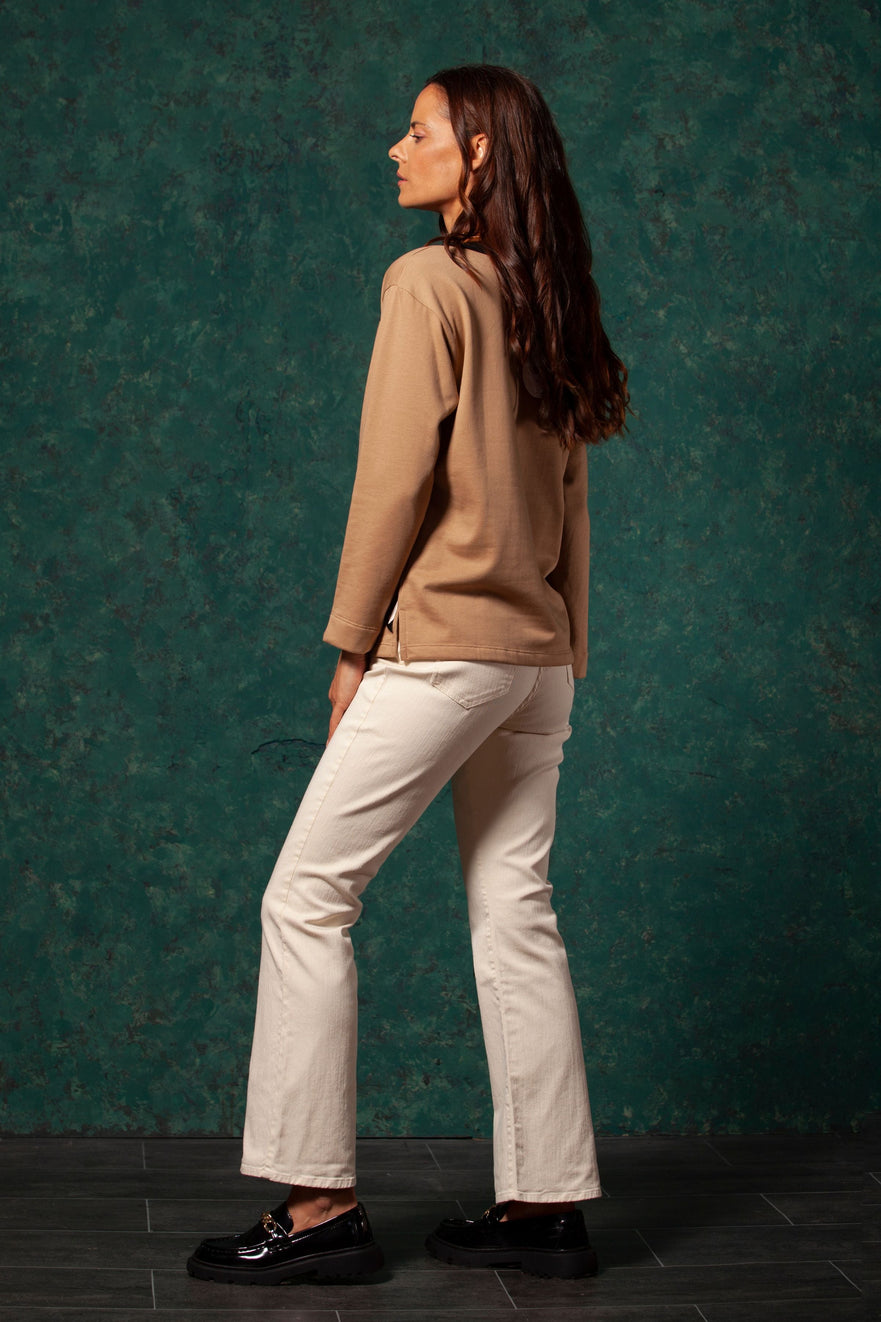 Sudadera beige con estampado tu mirada LolitasyL - lolitasyl.com