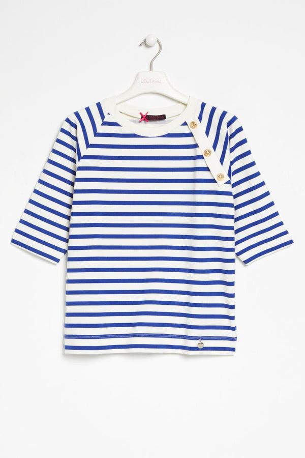 Sudadera de rayas marineras con botones dorados Lolitas&L - lolitasyl.com