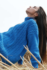 Suéter azul jacquard ochos cuello alto Lolitas - lolitasyl.com