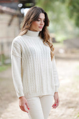 Suéter crudo jacquard ochos cuello alto lurex Lolitas - lolitasyl.com