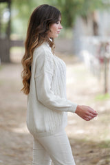 Suéter crudo jacquard ochos cuello alto lurex Lolitas - lolitasyl.com