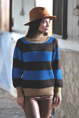 Suéter rayas azul cuello alto Lolitas - lolitasyl.com