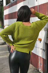 Suéter verde pistacho punto ingles escote redondo Lolitas - lolitasyl.com
