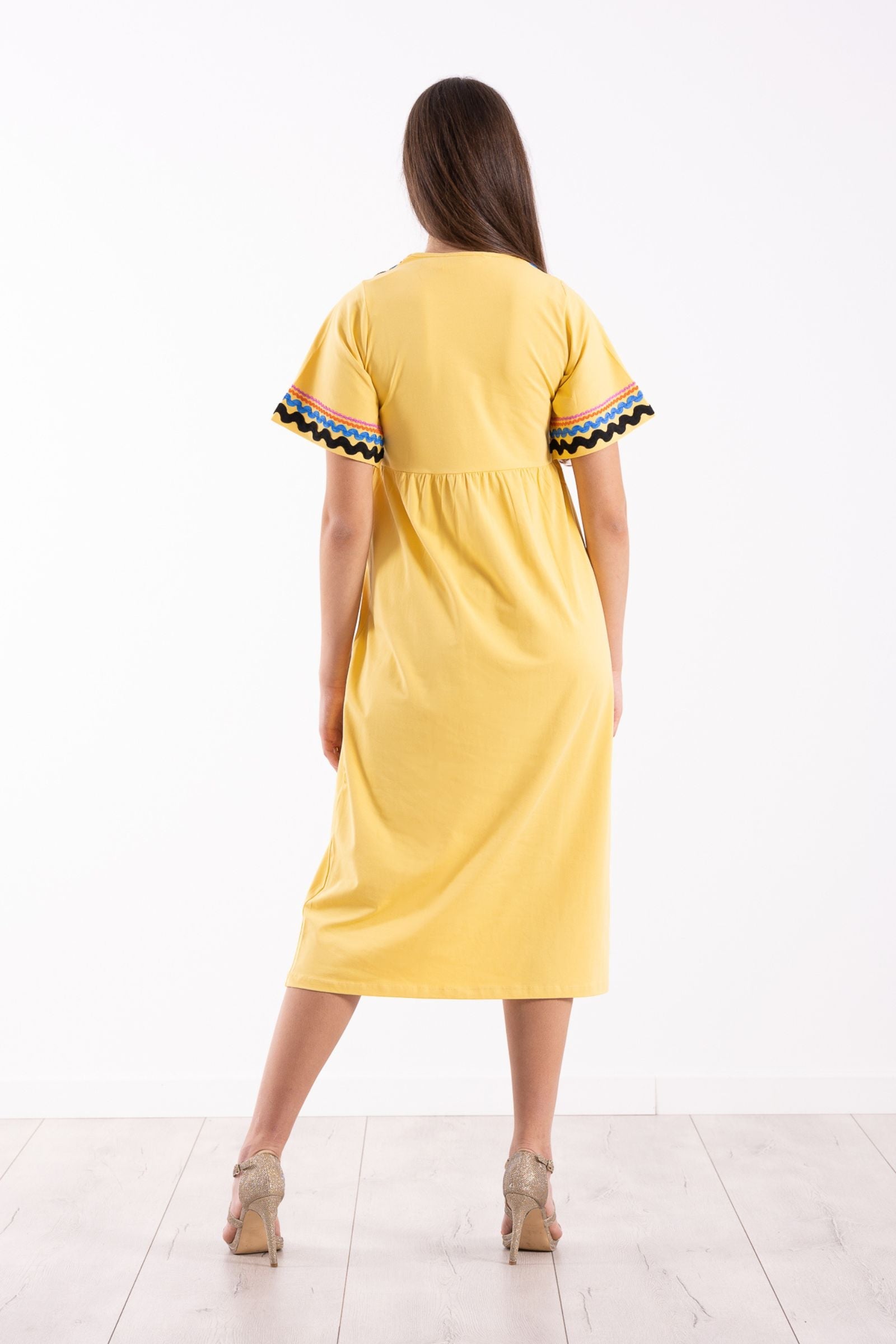 Vestido amarillo algodon largo con picunela Lolitas&L - lolitasyl.com