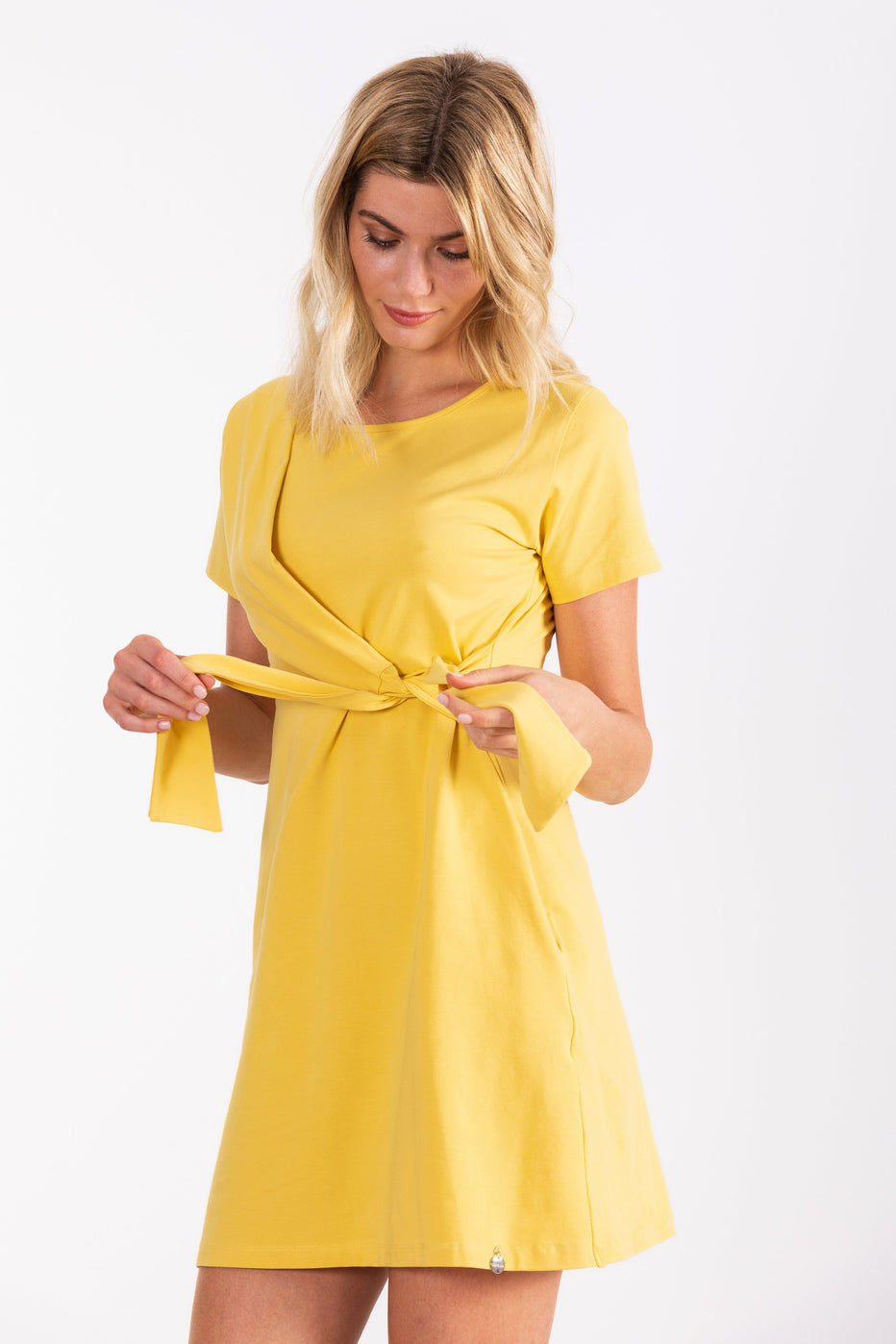 Vestido amarillo corto anudado LolitasyL - lolitasyl.com
