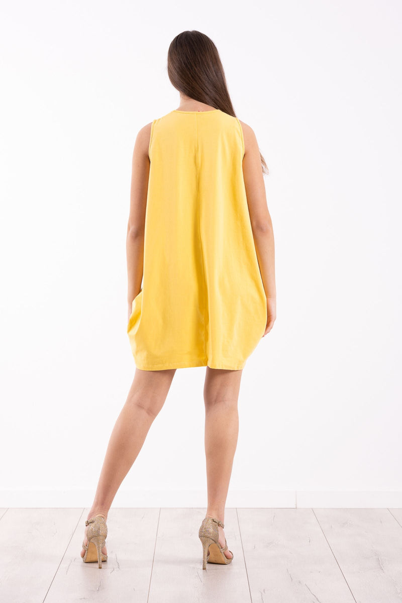 Vestido amarillo globo tirantes con bordado al tono Lolitas&L - lolitasyl.com