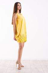 Vestido amarillo globo tirantes con bordado al tono Lolitas&L - lolitasyl.com
