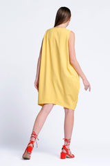 Vestido amarillo globo tirantes con bordado al tono Lolitas&L - lolitasyl.com