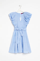 Vestido azul cielo corto con plisado en el pecho Lolitas&L - lolitasyl.com