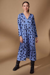 Vestido azul largo estampado animal print Lolitas - lolitasyl.com