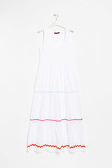 Vestido blanco largo sin mangas con picueta y grogre Lolitas&L - lolitasyl.com